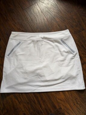 Talbots Textured Nautical Stripe White Athletic Preppy Skort